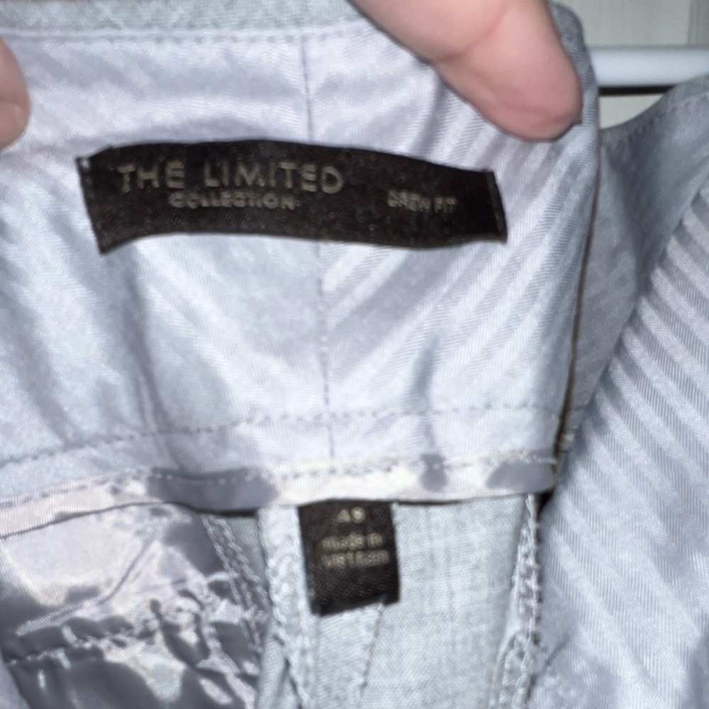 The Limited Drew Fit Dress Pants Gray, Wide Leg, 4 SHORT, Low Rise Double Button - Picture 6 of 15